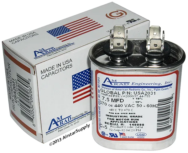 [USA2031] AMERICAN RADIONIC RUN CAPACITOR 7.5 µF USA2031