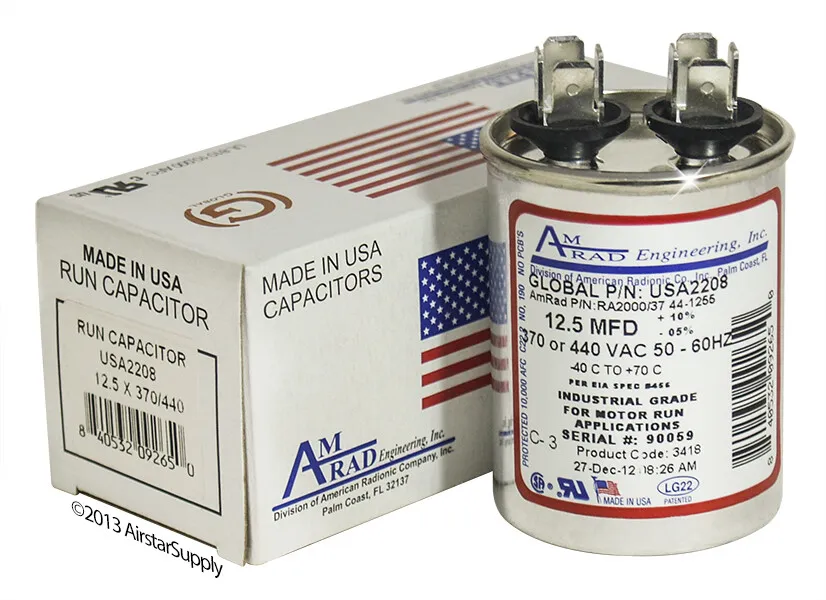 [USA2208] AMERICAN RADIONIC RUN CAPACITOR 12.5 µF USA2208