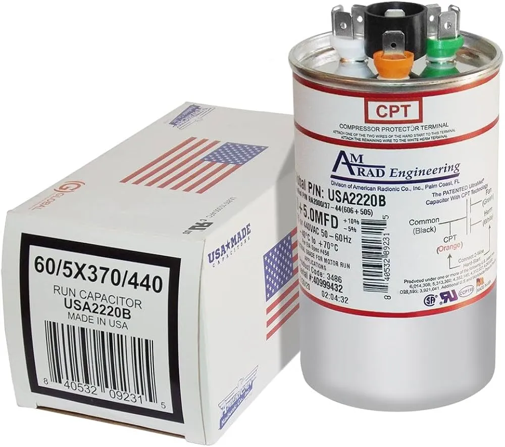 [USA2220B] AMERICAN RADIONIC RUN CAPACITOR 60+5 µF USA2220B