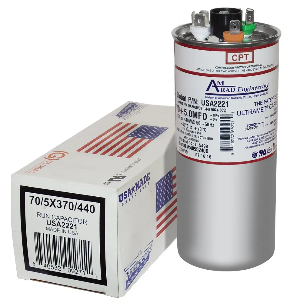 [USA2221] AMERICAN RADIONIC RUN CAPACITOR 70+5 µF USA2221