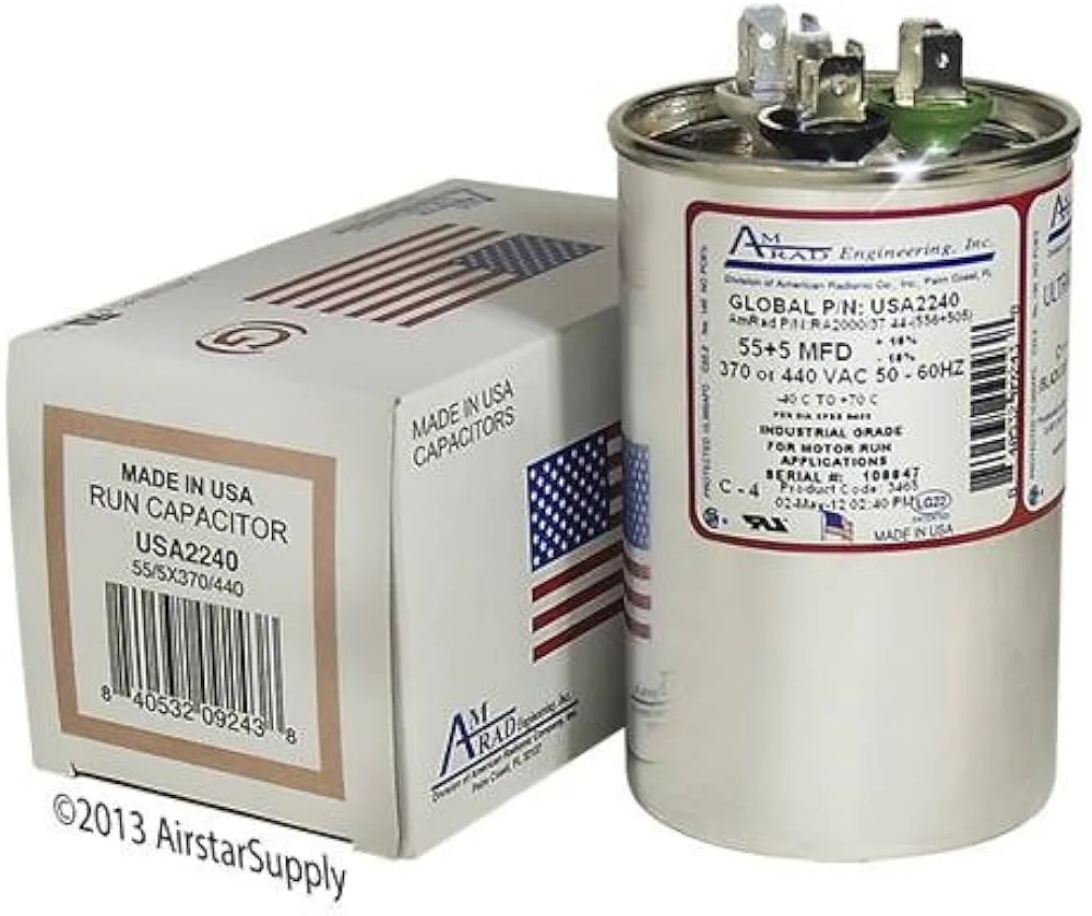 [USA2240] AMERICAN RADIONIC RUN CAPACITOR 55+5 µF USA2240