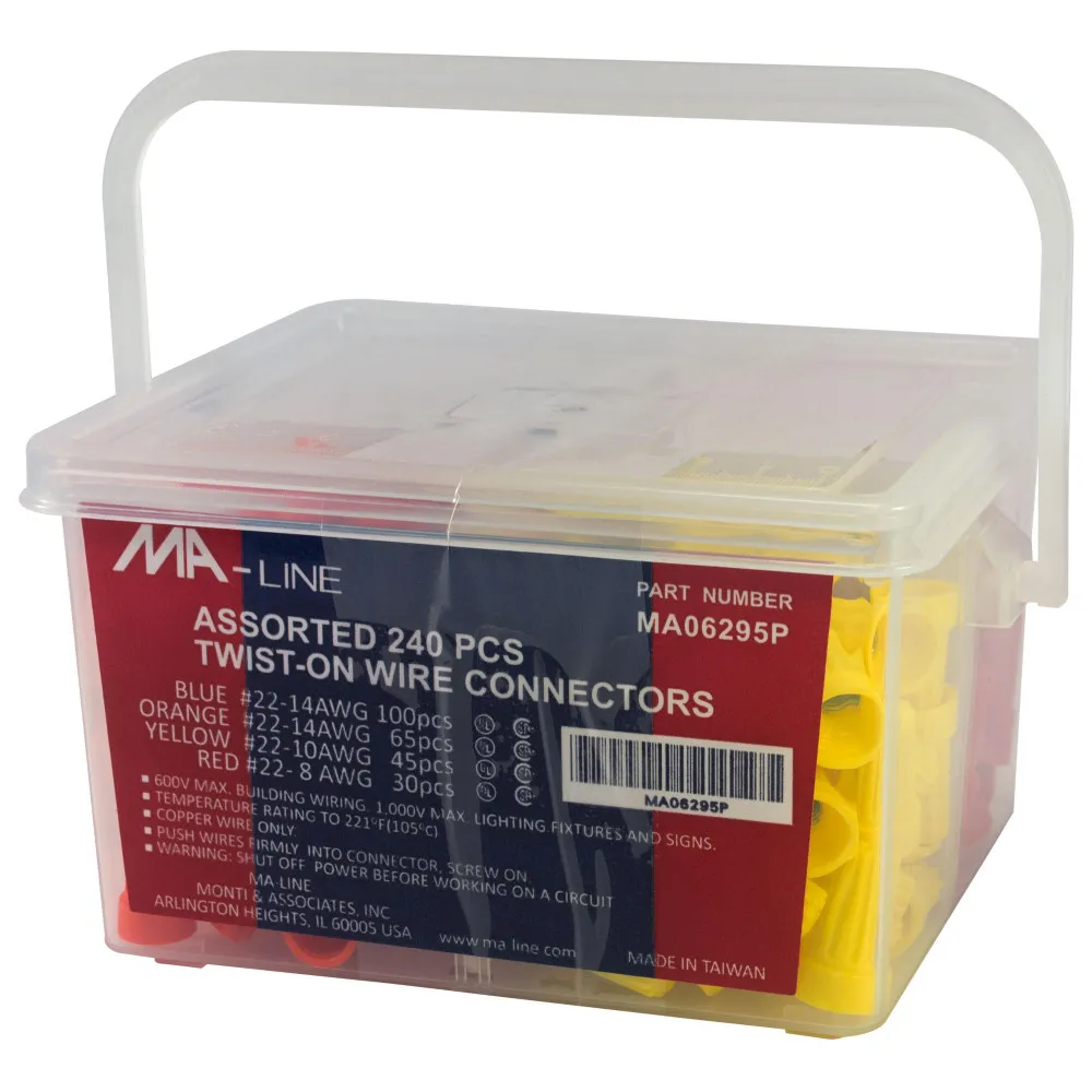 [MA06295P] MA-LINE ASSORTED TWIST ON WIRE CONNECTRORS 240PCS MA06295P