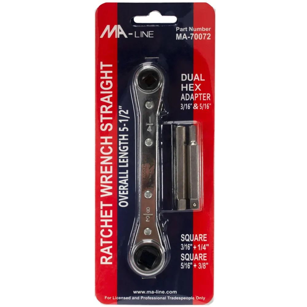 MA-LINE RATCHET WRENCH STRAIGHT 1/4-3/8 MA-70072
