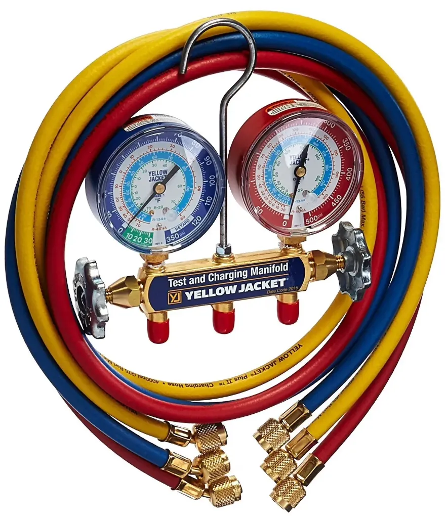 [42004] YELLOW JACKET MANIFOLD WITH 3-⅛" GAUGE, PSI 42004