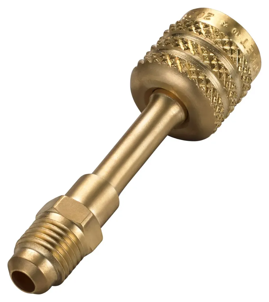 Yellow Jacket 19124 1/4" Hose Adapter for Left-Handed A2L Refrigerant Tanks - Female LH to Male RH Straight